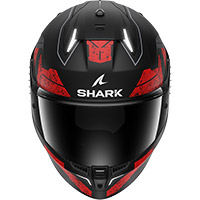 Shark Skwal i3 ラード マット ヘルメット ブラック レッド - 3