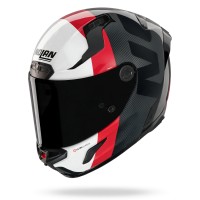 Casco Nolan X-804 ST Ultra Carbon Stacco blanco rojo