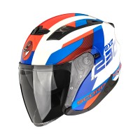 Casque Scorpion Exo 230 Comics blanc bleu rouge