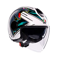 Casco Agv Eteres E2206 Ghepard Bianco Nero Verde