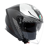 Casco Agv K5 Jet Evo Control Nero Opaco Bianco