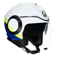 AGV オルビト ブロック ヘルメット ホワイト ブルー イエロー フルオ