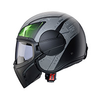 Casco Caberg Jet Ghost X Vyrus Nero Verde Opaco - img 2