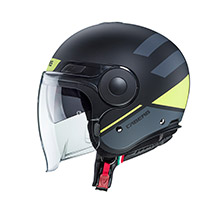 Caberg Uptown Loft Helmet Black Matt Yellow Fluo