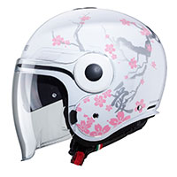 Casco Caberg Uptown Bloom blanco plata rosa - 2