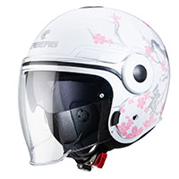 Caberg Uptown Bloom Helmet White Silver Pink Lady
