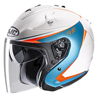 HJCFGジェットバリンヘルメットホワイトレッド