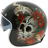 Mt Helmets Le Mans 2 Sv Skull & Roses A2 gris
