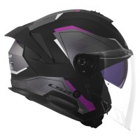 Casque LS2 OF618 Verso 2 Air noir violet mat - img 2