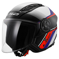 Casco Ls2 Of616 Airflow 2 Rush Bianco Blu Rosso