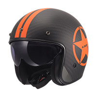 Casco LS2 OF601 Bob 2 Carbon 06 Star naranja opaco
