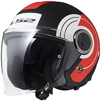 Casco LS2 OF620 Classy Disko nero rosso