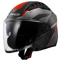 Casque Ls2 Of600 Copter 2 Diston Gris Rouge