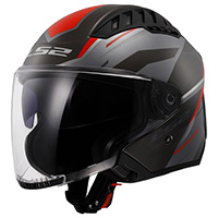 Casco Ls2 Of600 Copter 2 Diston grigio rosso