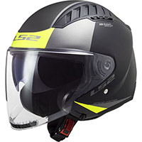 Casco Ls2 Of600 Copter 2 Urbane Nero Opaco Giallo