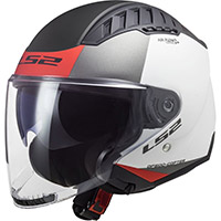 Casque Ls2 Of600 Copter 2 Urbane Blanc Rouge Mat