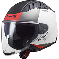 Casco Ls2 Of600 Copter 2 Urbane bianco opaco rosso