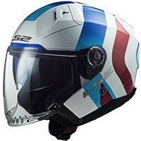Casque Ls2 Of603 Infinity 2 Special Blanc Bleu Rouge