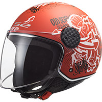 Casco Ls2 Sphere Lux Of558 Skater Rosso Opaco