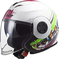 Casque LS2 Verso OF570 Spring blanc rose