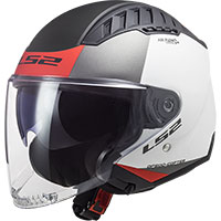 Casque Ls2 Of600 Copter Urbane Blanc Rouge
