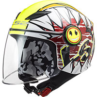 Ls2 Of602 Funny Kid Crunch Helmet White Yellow Kinder