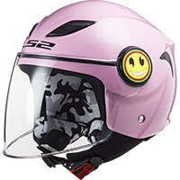 LS2 OF602 面白いキッドソリッドヘルメットピンク