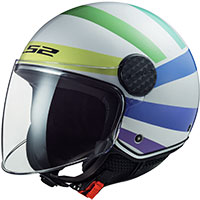 Ls2 Sphere Lux Of558 Swirl Helmet White Rainbow
