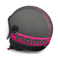 Momo Design Fgtr Classic Helmet Grey Fluo Pink