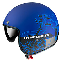 Mt Helmets Le Mans 2 Sv Cafè Racer B7 Bleu Mat