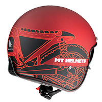 Mt Helmets Le Mans 2 Sv Cafè Racer B5 rouge mat - 3