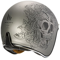 Mt Helmets Le Mans 2 Sv Skull & Roses A2 Grigio