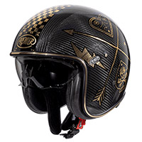 Premier Vintage Carbon Nx Gold Chromed 22.06 Helmet