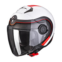 Casco Scorpion Exo City Roll blanco amarillo fluo