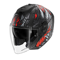 Casco Shark Rs Jet Carbon Shaytan Mat Rosso