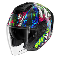 Casco Shark Rs Jet Carbon Shaytan Verde Viola
