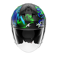 Shark Skwal Jet Pranz Mat Helm grün blau - 3