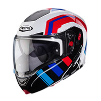 Casque Caberg Horus X Road blanc noir rouge bleu - 2