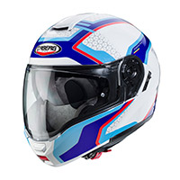 Casque Modulaire Caberg Levo Sonar Blanc Bleu Rouge