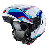 Casque Modulaire Caberg Levo Sonar Blanc Bleu Rouge