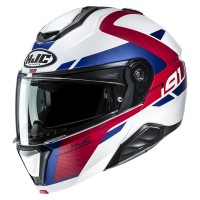 Casque Modulaire Hjc i91 Gaia bleu rouge matt