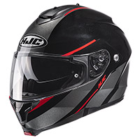 Hjc C91 Tero Modular Helmet Black Red Fluo