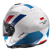 Casco modular Hjc I90 Syrex blanco azul - 2