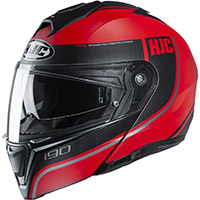 Casco Modulare Hjc I90 Davan Rosso Nero