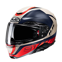 Casque HJC RPHA 91 Rafino rouge bleu + Smart 11B - 2