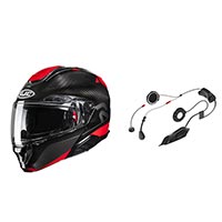Hjc Rpha 91 Carbon Noela Helmet Red + Smart 11b