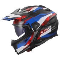 Casque LS2 FF909 Ranger Carbon Strike bleu rouge