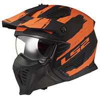 LS2 OF606 ドリフター マッドヘルメット ブラックオレンジ