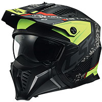 Casco Ls2 Of606 Drifter Devor Nero Opaco Giallo