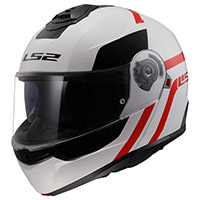 Ls2 Strobe 2 Autox Modular Helmet White Red